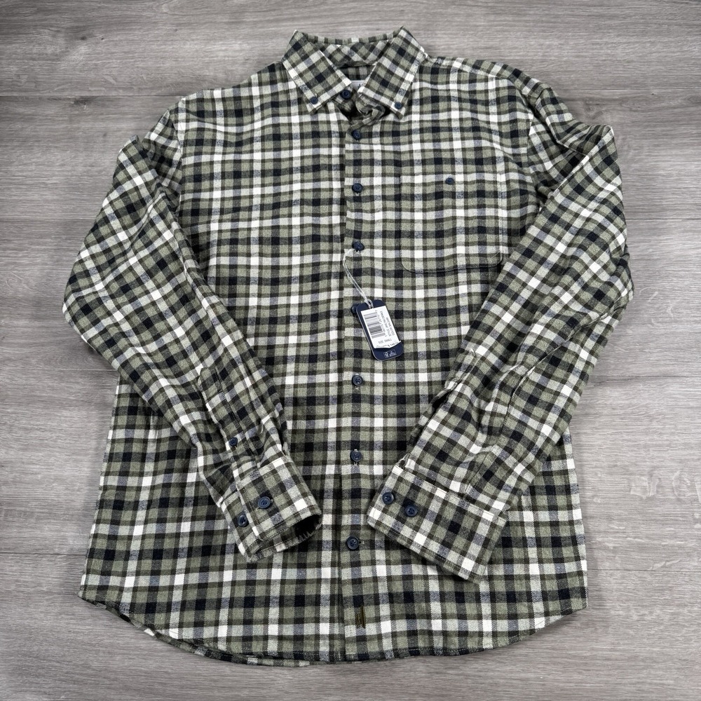 Johnnie-O Mens Flannel Shirt Denali Button Down Balsam Small $148 NWT